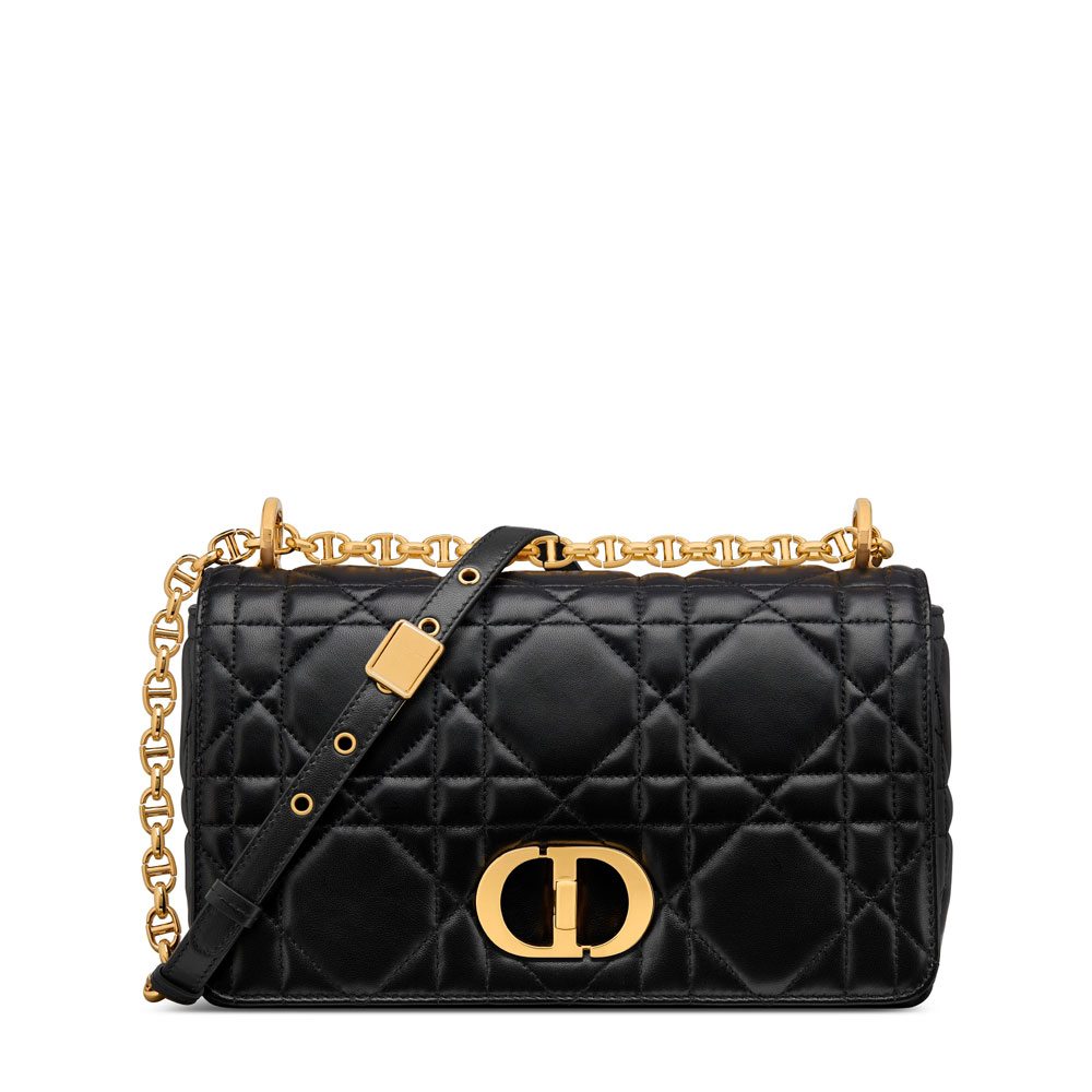 Medium Soft Dior Caro Bag in Black M9253UHPA M900: Image 1
