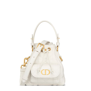 Dior Caro Nano Bucket Bag in White S5250UNOZ M030