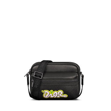 Dior and KAWS Mini Rider 2.0 Zipped Messenger in Black 2ESWS034OYY H958