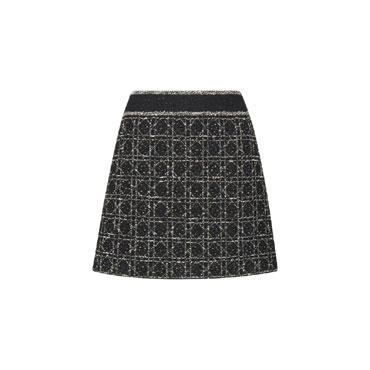 Dior Macrocannage Flared Miniskirt in Black 424J03AM752 X9101