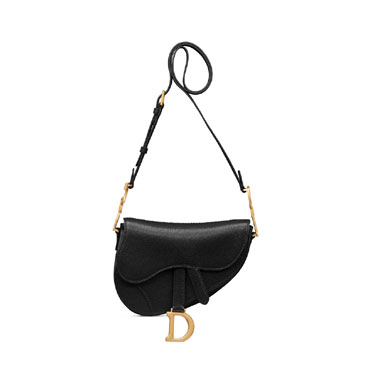 Dior Mini Soft Saddle Bag with Strap in Black M0465CCEH M900