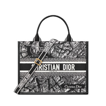 Medium Dior Book Tote in Black White M1324CETJ M46I