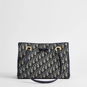 Dior Small Shopping Bag Blue Oblique Jacquard M1410OTZQ M928