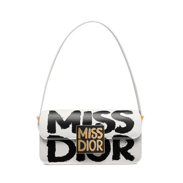 Miss Dior Flap Bag in White Black M2610UZCJ M933