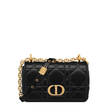 Small Soft Dior Caro Bag in Black M9252UHPA M900