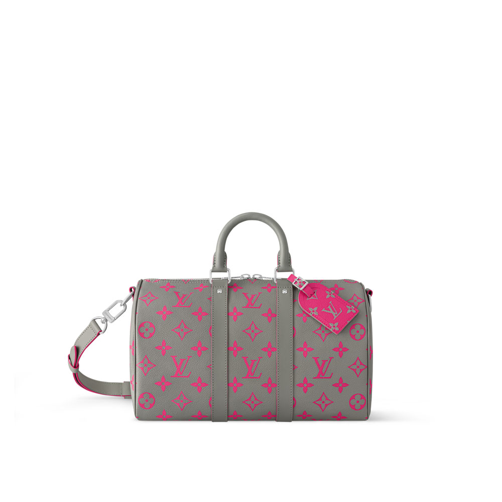 Louis Vuitton Keepall Bandouliere 35 Monogram in Grey Pink M15023: Image 1