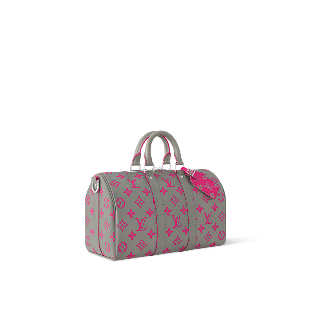 Louis Vuitton Keepall Bandouliere 35 Monogram in Grey Pink M15023: Image 2
