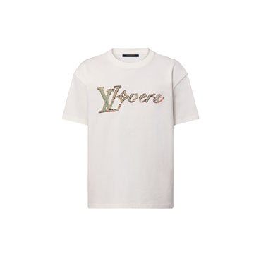 Louis Vuitton Embroidered Short-Sleeved T-Shirt in White 1AFR94