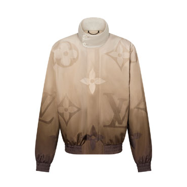 Louis Vuitton Monogram Printed Light Nylon Windbreaker in Beige 1AFYAS