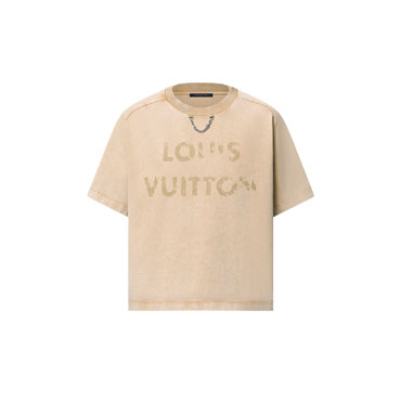 Louis Vuitton Vintage-Effect T-Shirt in Beige 1AHISS