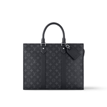 Louis Vuitton Sac Plat Horizontal Zippe Monogram Eclipse Canvas in Black M11742