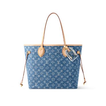 Louis Vuitton Neverfull MM Monogram Denim in Blue M13192