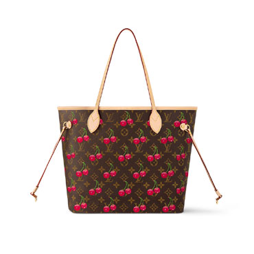 Louis Vuitton Takashi Murakami Neverfull MM Monogram in Rose Brown M13263