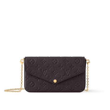 Louis Vuitton Felicie Pochette Monogram Empreinte Leather in Choco M14193
