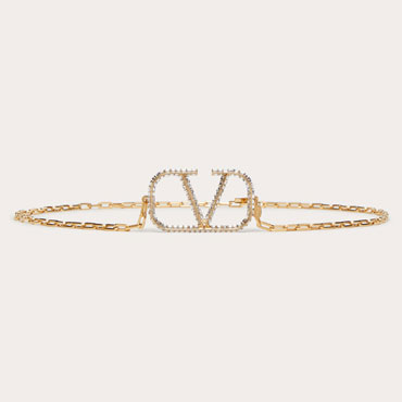 Valentino Vlogo Signature Chain Belt for Woman in Gold 3W2T0W54DVD MH5