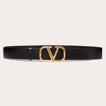 Valentino Vlogo Signature Calfskin 40mm Belt in Black 5Y2T0Q87ECU 0NO