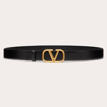 Valentino Vlogo Signature Calfskin 40mm Belt in Black 5Y2T0Q90ECU 0NO