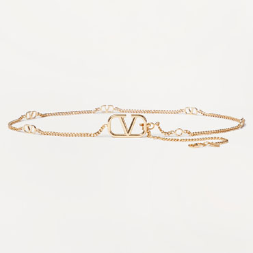 Valentino Vlogo Signature Chain Belt for Woman in Gold 6W2T0SI5VJT CS4