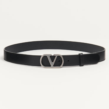 Valentino Vlogo Signature 30mm Belt in Black 6Y2T0SE1UMS 0NO