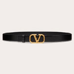 Valentino Vlogo Signature Calfskin 40mm Belt in Black 5Y2T0Q90ECU 0NO